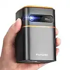 FATORK Mini Projector, 5G WiFi with Bluetooth DLP Portable Movie Projectors, Pocket Outdoor Projector for Phone 1080P HD Support Wireless Video Travel Short Throw, Compatible with iOS/Android/HDMI/USB