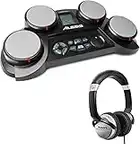 Alesis Compact Kit 4 - Portable 4-Pad Tabletop Electronic Drum Kit with Velocity-Sensitive Drum Pads + Numark HF125 - On-Ear Headphones with 6ft Cable