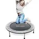 Mini-Fitness-Trampolin für Erwachsene und Kinder, maximale Traglast 100 kg, Rebounder-Trampolin für Indoor-Garten-Workout, Cardio-Training (grau, 101,6 cm – einmal zusammenklappbar)