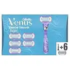 Gillette Venus Swirl, 7 Lamette di Ricambio (da 3 Lame) per Rasoio Donna e 1 Manico, per una Rasatura Morbida, Idratante e Delicata, con Flexiball per Adattarsi alle Curve