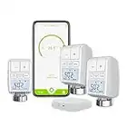 MOES Smart Heizkörper Thermostat, 3 Thermostat Heizkörper mit 1 Hub, Tuya Thermostat Heizung, Intelligenter Heizkörperregler, Kompatibel mit Alexa Google Home