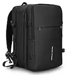 Expandable Laptop Backpack, Fits 17.3 Inch Business Backpack, Waterproof Carry-on Travel Backpack, Anti-Theft Backpack for Men and Women, Black