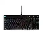 Logitech G Pro TKL Teclado Gaming Mecánico sin Teclado numérico, Teclas GX-Clicky Azules, RGB LIGHTSYNC, Diseño portátil para Esports, Cable Micro USB Desmontable, QWERTY Español - Negro