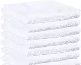 Towels N More 6 Pcs White Absorbent Bath Towels -100% Cotton Towels - 20x40 Inch Lightweight Cloth Towels Ideal Cleaning Supplies Bathroom Accesories for Home, Gym, Beach, Hotel, Salon, Spa, Motels