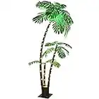 Lighted Palm Tree 6' 3.3' 2' Bar Outdoor Christmas Decorations Decor, Light Up LED Artificial Fake Trees Lights for Outside Patio Yard Pool Porch Deck Party Tropical