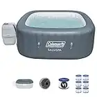 Coleman SaluSpa 140 Air Jet 4-6 Person Inflatable Hot Tub Spa, Gray, with Bestway SaluSpa 90352E Filter Pump Type VI Replacement Cartridge (12 Pack)