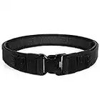 LUUFAN Military Tactical Belt Security Gear Adjustable Heavy Duty Belt with Quick Release Buckle for Outdoor Activity (Black)