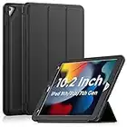 SEYMAC iPad 9th/8th/7th Generation Case, iPad 10.2 Case, Durable Sturdy Heavy Duty Shockproof Protection Folio Stand Case with Smart Cover Auto Sleep/Wake for iPad 10.2 Inch, Black