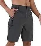 Suwangi Hombre Pantalones Cortos de Secado Rápido Cargo Pantalones Cortos de Hacer Deporte al Aire Libre Transpirable para Senderismo Escalada Trekking con Múltiples Bolsillos