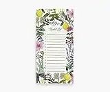 Rifle Paper Co. Herb Garden Market Pad, 8.5" L x 4.25" W, 65 Tear-Off Pages, Features an Attachable Magnet, Warm White Paper Text, Unique Hand-Painted Design