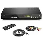 LP-100 HD Blu-ray Player for TV - 1080P Blue ray and DVD Player Support HDMI/AV/Coaxial Output, USB input, Region 1~6 Standard DVDs and Region B/2 Blu-Ray, HDMI/AV Cable Include