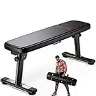 WINNOW Weight Bench Folding Workout Bench with Carrying Handle Flat Home Training Multiuse Fitness Bench