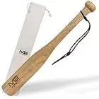 Robuster Knüppel Massivholz Baseballschläger - 18 Zoll ; 48cm - Outdoor Baseball Schläger mit Schlaufe und Tragetasche für Training und Selbstverteidigung Natur Holzfarbe Self Defense Baseball Bat