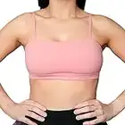 Aoxjox Women's Workout Bandeau Sports Bras Training Fitness Running Yoga Crop Tank Top (Pink, Small)