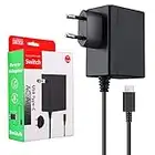 ECHTPower Cargador Nintendo Switch, Adaptador de Corriente de Carga Rápida USB Tipo C, Compatible con Modo TV/Switch Lite/Otros Dispositivos de Tipo1 C (1,5M)