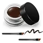 Erinde Wasserdichtes Gel-Eyeliner-Set, lang anhaltendes Creme-Eyeliner-Gel, hochintensive Pigmente, wischfestes Eyeliner-Make-up, wasserfester Eyeliner mit 4 Eyeliner-Pinseln #Braun