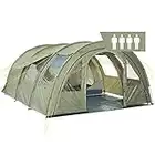 CampFeuer Tente Tunnel Multi pour 4 Personnes | Immense Vestibule, 5000 mm de Colonne d'eau | avec Tapis de Sol et paroi Frontale réglable | Tente de Camping Tente familiale (Vert Olive)