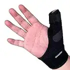 Trigger Thumb Splint - Thumb Spica Support Brace Stabilizer for Pain, Sprains, Arthritis, Tendonitis (Right Hand or Left Hand) (Black)