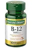 Nature's Bounty Vitamin B12 1000mcg, Supports Energy Metabolism and Nervous System Health, Vitamin Supplement, 100 Tablets