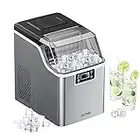 Silonn Countertop Ice Maker, 45lbs Per Day, 24Pcs Ice Cubes in 13 Min, 2 Ways to Add Water, Auto Self-Cleaning, Stainless Steel Ice Machine for Home Office Bar Party