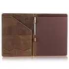 moonster Leather Portfolio Professional A4 Padfolio - Document CV Folder with Luxury Pen, Stylish Organizer Folio for Writing Notepad with Business Card Holder, Premium Portfolios for Men & Women