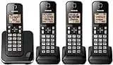 Panasonic KX-TGC384 Cordless Phone System with 4 Handsets - Black