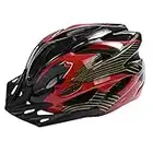 Deyiis Casque de vélo de ville, VTT, pour adulte homme et femme, réglable, avec visière amovible, rouge