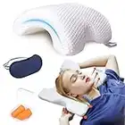 ALEVMOOM Arm Pillow Couple Pillow Arched Cuddle Pillow with Slow Rebound Neck Cervical Pillow for Couples Memory Foam Sleeping Pillow for Side Sleeper Neck Back Pain Lumbar Support Office Rest Pillow
