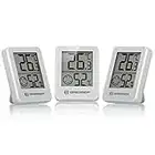 Bresser Thermometer Hygrometer Temeo Hygro Indicator 3er-Set zum Aufstellen oder zur Wandmontage mit Raumklima-Indikator, Weiss, 4.5x1.6x5.8 cm, Weiß,Displaygröße 4.98 cm