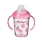 Nuby Plastic Tritan Grip N Sip Sippy Cup, 240 ml Beaker for 4 Months +, Flowers, Pink