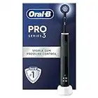 Oral-B Pro 3 Electric Toothbrush with Smart Pressure Sensor, 1 Cross Action Toothbrush Head, 3 Modes with Teeth Whitening, Gifts for Men/Women, 2 Pin UK Plug, 3000, Black