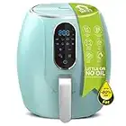 Air Fryer- Turbotronic/Digital Hot Air Fryer 3 L Black, White, Turquoise ,1200 W, 8 Programmes, Digital Hot Air Fryer, Air Fryer, Grease-Free Fryer, Retro Design