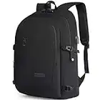 WENIG Antivol Sac à Dos Ordinateur Portable 15.6 Pouces Homme Imperméable avec USB Charging Port Sac à Dos d'affaires Sac à Dos Fonctionnel Sac a Dos PC Portable pour Loisirs/Affaire/Scolaire Noir