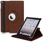 New iPad 2017 9.7" / iPad Air 2 Leather Case,360 Degree Rotating Stand Smart Cover with Auto Sleep Wake for Apple iPad Air or New iPad 9.7 Inch 2021 Tablet(Brown)