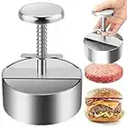 TIANTOU Burger Press, Stainless Steel Adjustable Hamburger Patty Maker, Non Stick Patty making molds are suitable for beef, vegetables, burgers and Cooking,BPA free - Ideal for BBQ, silver