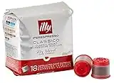 illy Coffee, Classico Espresso Coffee Capsules, Medium Roast, 100 Percent Arabica Coffee Beans, Bulk Pack of 6 x 18 Capsules