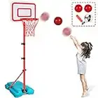 Kids Basketball Hoop Adjustable Height 2.9 ft-6.2 ft Toddler Basketball Hoop for Kids Indoor Outdoor Play Mini Portable Kids Basket Ball Goal Backyard Outside Toys for Boys Girls Age 3 4 5 6 7 8 Gift