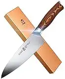 TUO Chef Knife- Kitchen Chef’s Knife - High Carbon German Stainless Steel Cutlery - Rust Resistant - Pakkawood Handle - Luxurious Gift Box Included - 7” - Fiery Phoenix Series