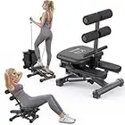 BESVIL Stepper ABS Workout Equipment AB Machine Total Body Workout Fitness Exercise Machine Stepping Exercise Machine for Home Gym Workout,Black