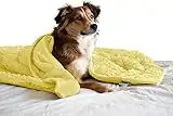 Nappy Puppy - Weighted Dog Blanket | Specially Designed for Anxious Dogs | Extra Comfortable | Premium Minky Fabric | Hypoallergenic Glass Beads | Yellow | Small 2lb