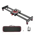 Neewer Mini Binario Slider Dolly Stabilizzatore in Fibra di Carbonio per Fotocamere/Smartphone, 40cm Compatto con 4 Cuscinetti Carica fino a 1kg