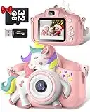 Macchina Fotografica Bambini, Gofunly 2.0 Pollici Schermo Mini Ricaricabile Fotocamera Digitale Bambina, 1080P HD Videocamera Regalo Giocattolo di Natale &Compleanno per Ragazze 3-12 Anni, Scheda 32GB