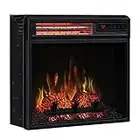 ClassicFlame 18" Infrared Quartz Electric Fireplace Insert with Safer Plug, Black