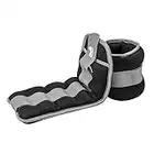 REEHUT Ankle Weights Set 10 lbs (1 Pair) for Women, Men and Kids, Wrist Arm Leg Weight for Fitness, Exercise, Walking, Jogging, Gymnastics, Aerobics, Gym - Gray - 5 lbs Each