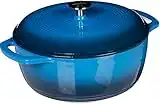 Amazon Basics Enameled Cast Iron Covered Dutch Oven, 7.3-Quart, Blue