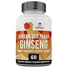 EBYSU Korean Red Ginseng Supplement – Used in Herbal Medicine to Support Cognitive Function, Increase Resistance to Stress & Increase Energy – 60 Vegetarian Capsules (500 mg)