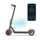 AovoPro ES80 Electric Scooter - 8.5" Solid Tires, 350W Motor, Up to 19 Miles Long-Range and 19 MPH Portable Folding Commuting Scooter for Adults with Double Braking System and App