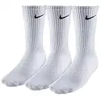 Mens NIKE 3 pair pack white cotton cushioned crew sport socks