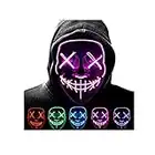 XCMJTM Halloween LED Maske Purge Party Leucht Maske für Karneval,Grusel and Interessant,3 Steuerbare verschiedene Blinkmodi,Gelten für Karneval Halloween Cosplays Feste und Partys (Pink)