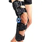 Orthomen Hinged ROM Knee Brace, Post Op Knee Brace for Recovery Stabilization, ACL, MCL and PCL Injury, Adjustable Medical Orthopedic Support Stabilizer After Surgery, Women and Men